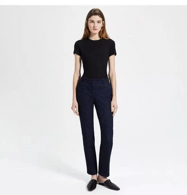 女士匹马面螺纹短袖T