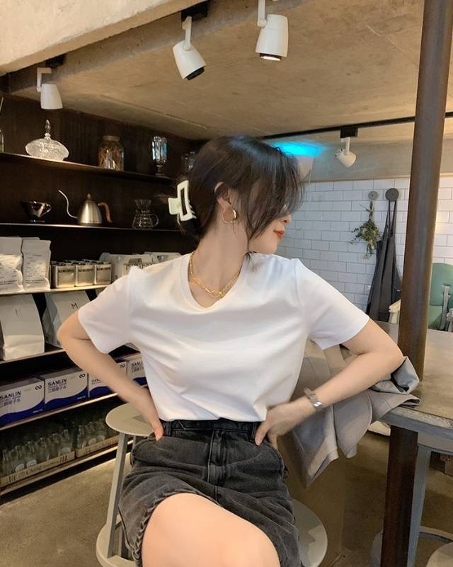 礼屋桑蚕丝丝光T