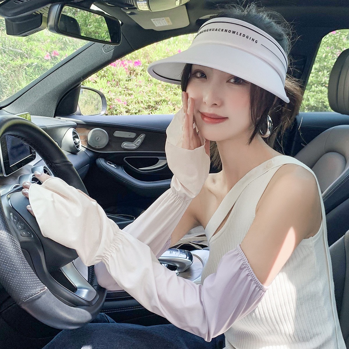 腮红渐变色防晒冰袖