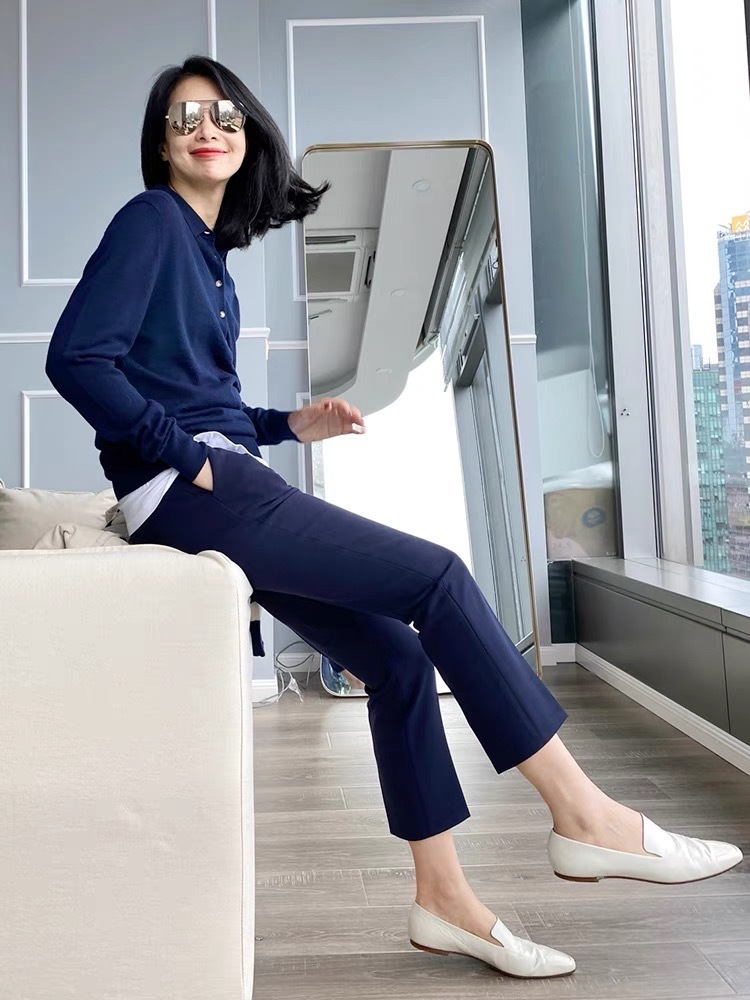 垂感显瘦9分烟管裤