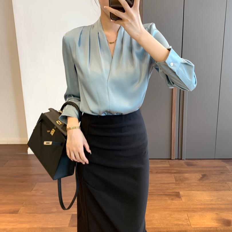 华尔缎抗皱垂顺衬衫