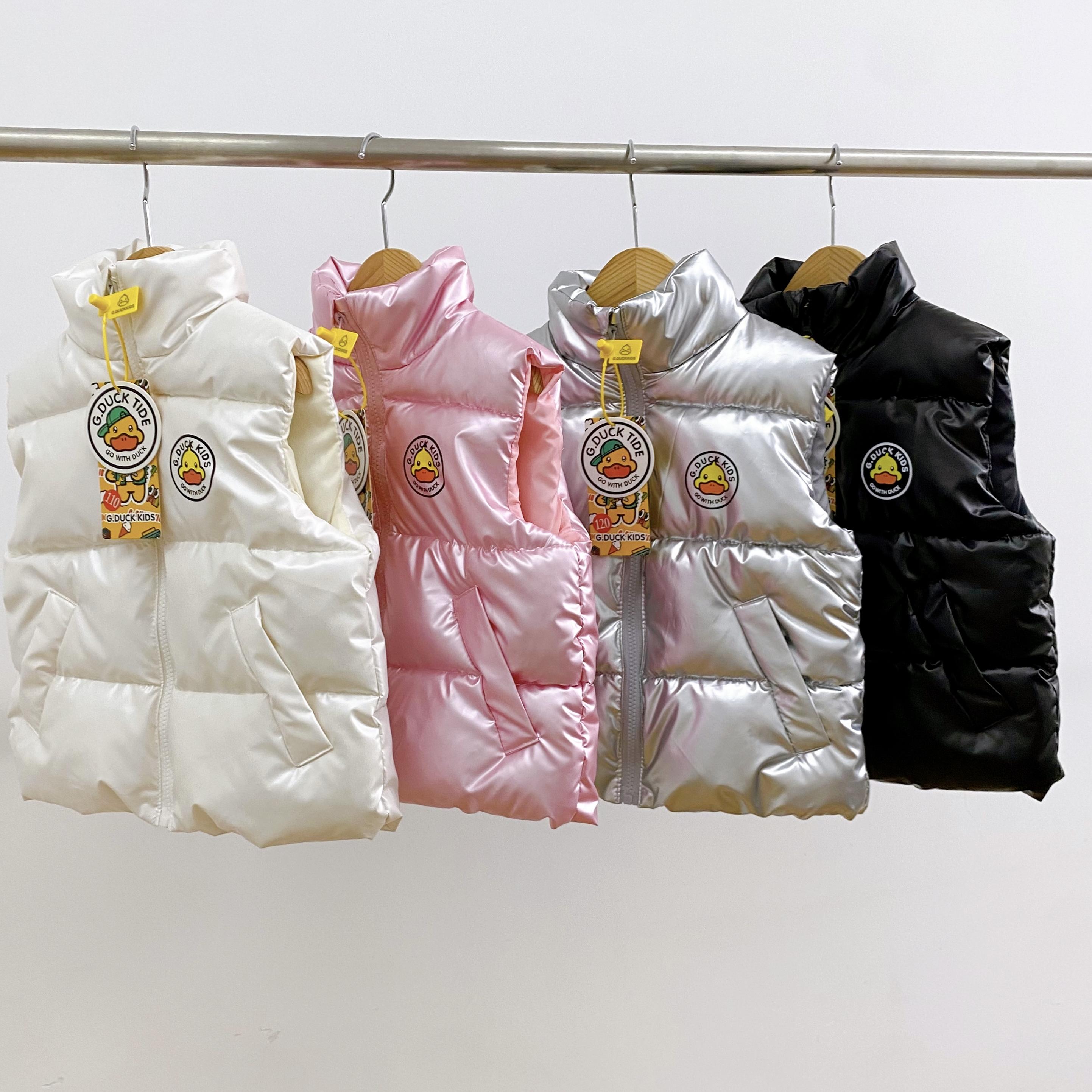 小黄鸭正品免洗儿童羽绒棉马甲