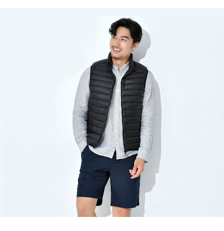 白鸭绒男女立领羽绒轻薄马甲