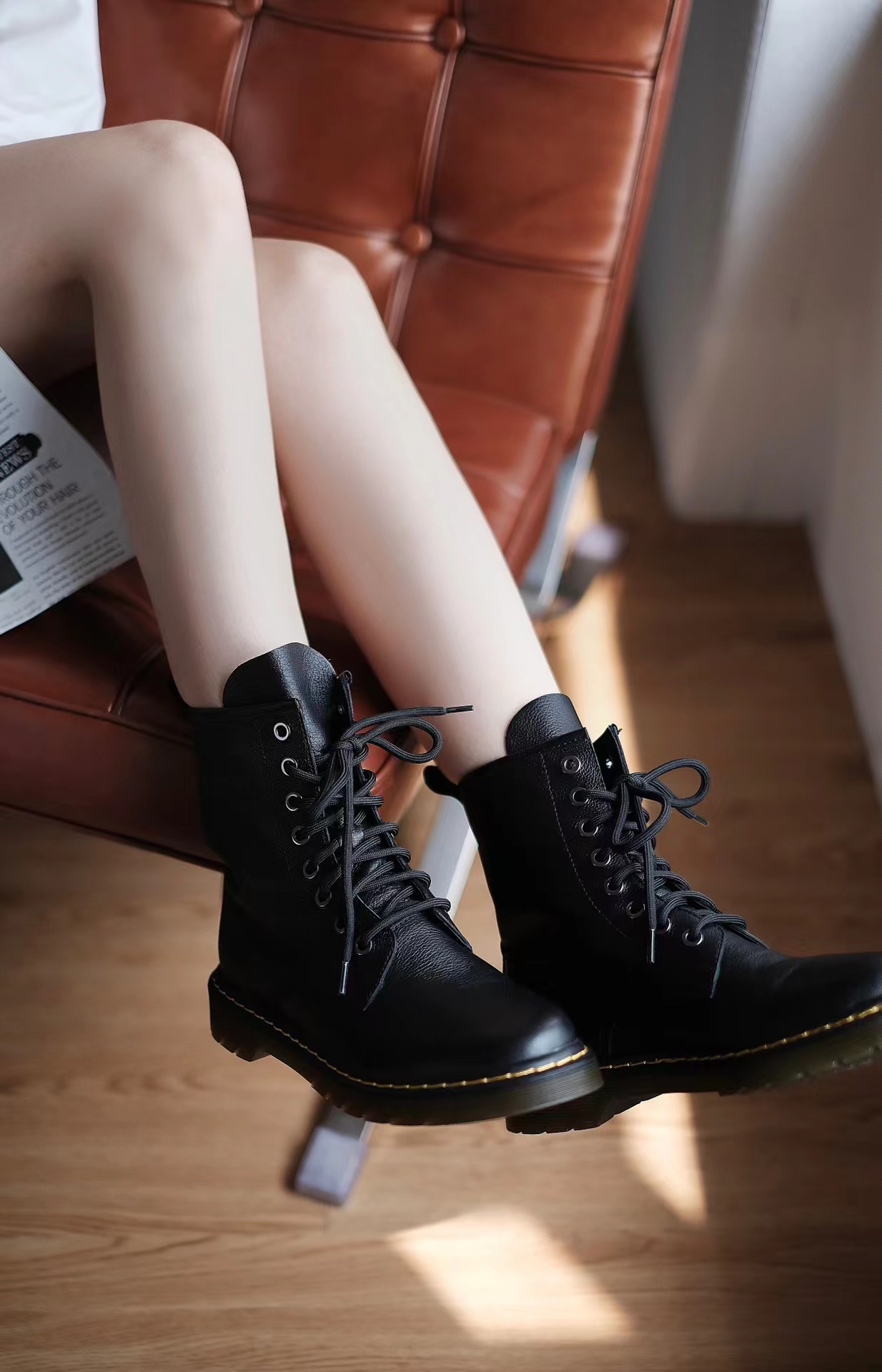 头层牛皮马丁靴