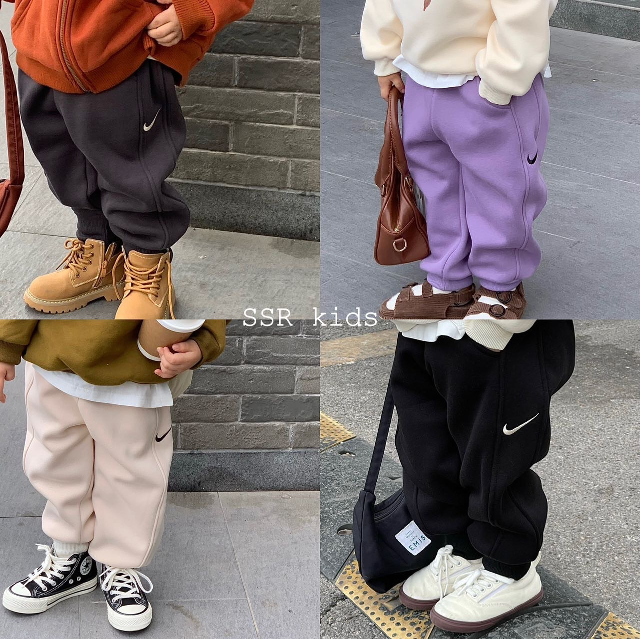 一体奥利绒勾勾束脚卫裤