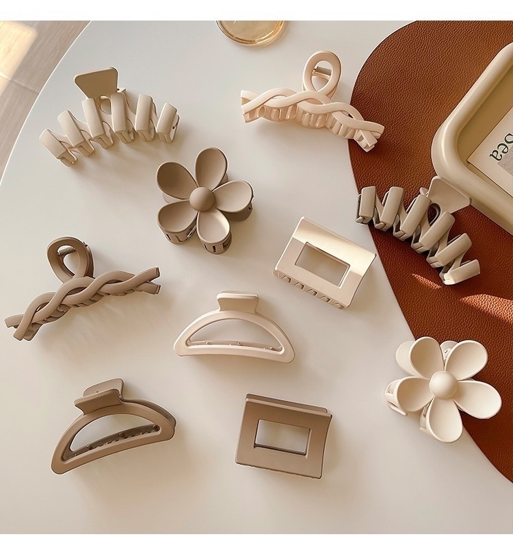 奶咖色抓夹组合8件套