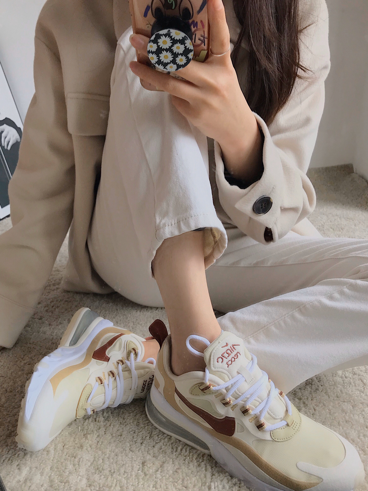 焦糖配色气垫缓震休闲运动鞋