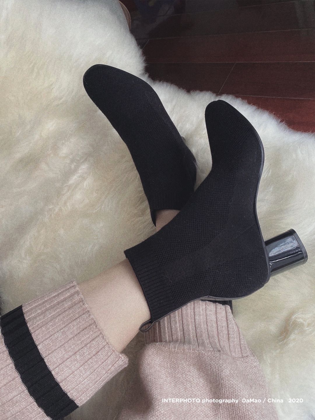 BIRAN必然猫针织微绒内里短靴