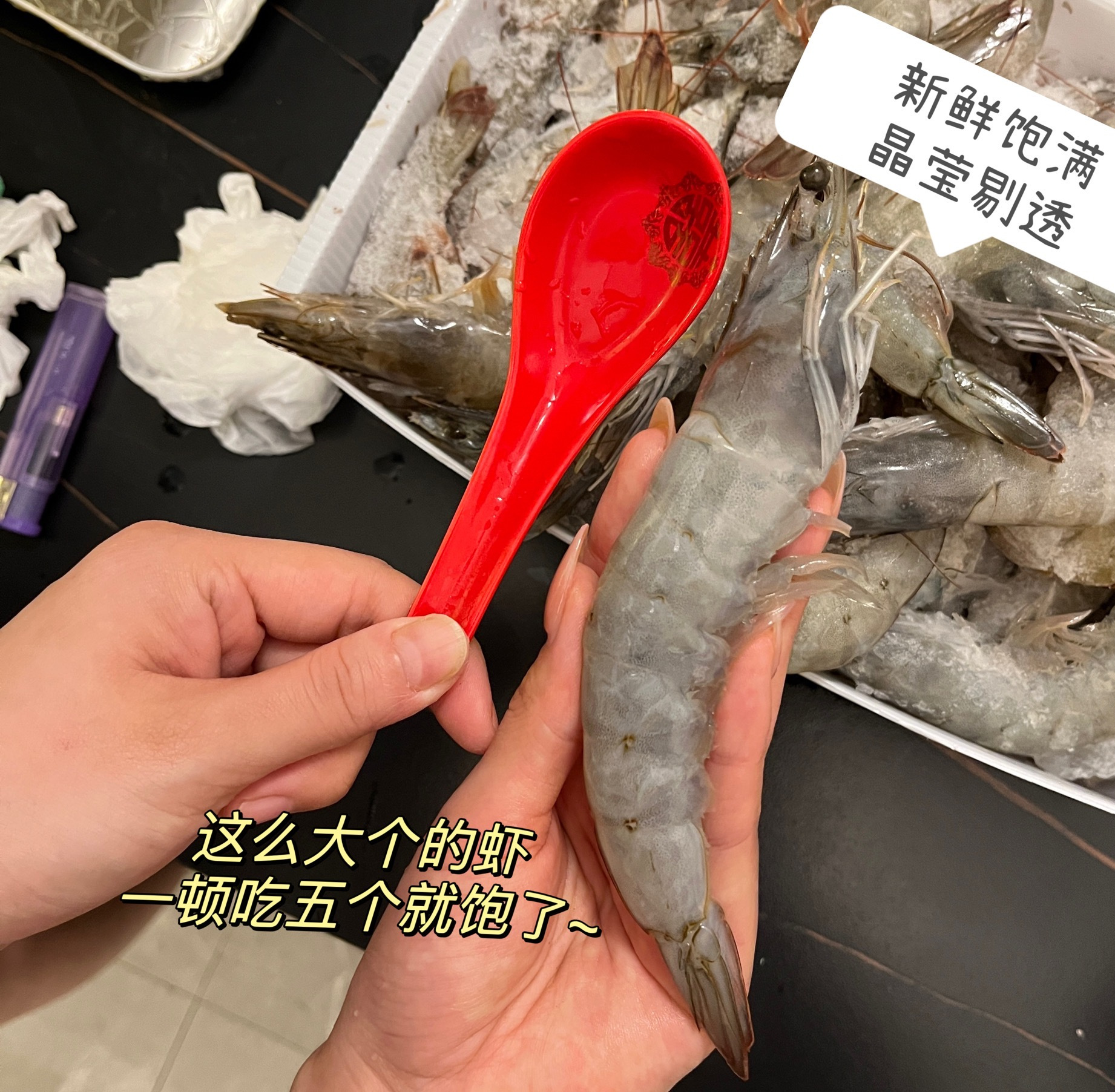 南美纯净海域海捕大虾