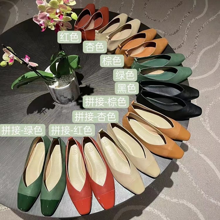 正品TODH真皮法式小方头单鞋