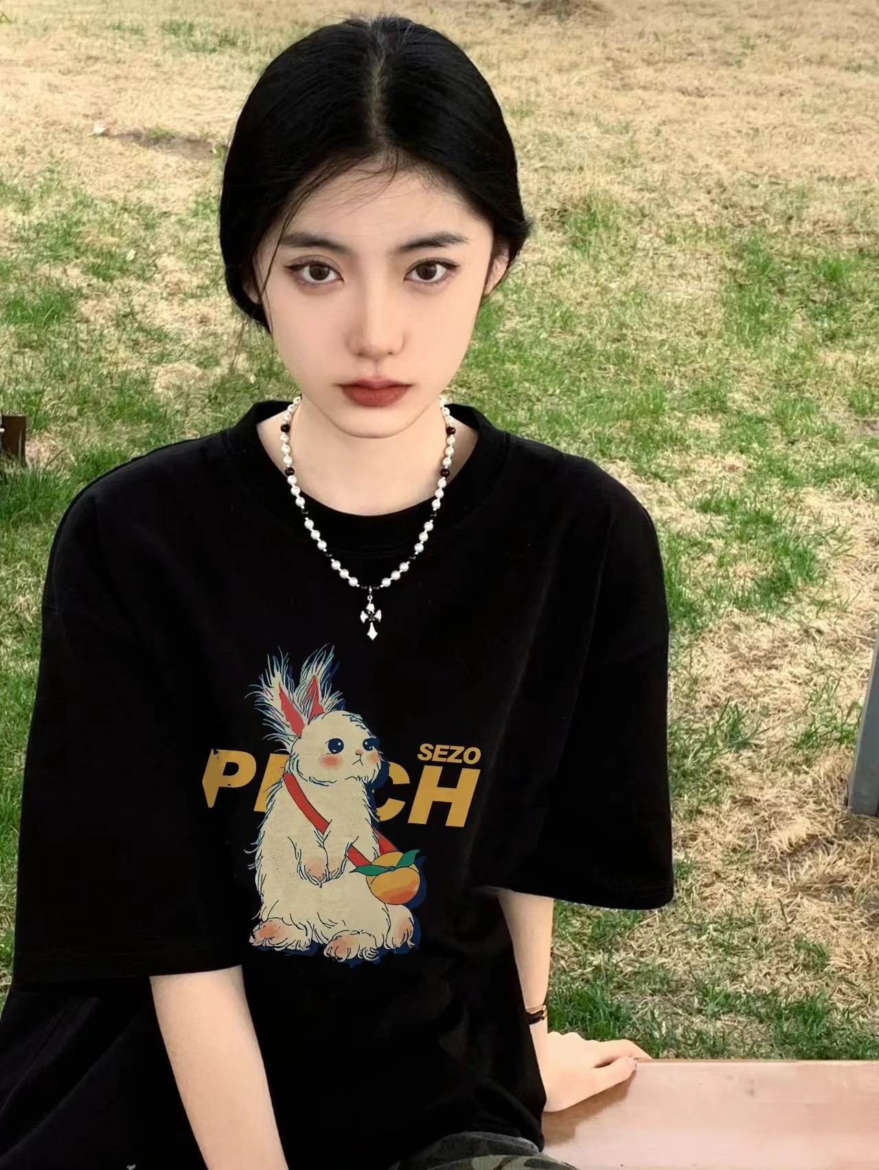 韩版纯棉印花潮T恤