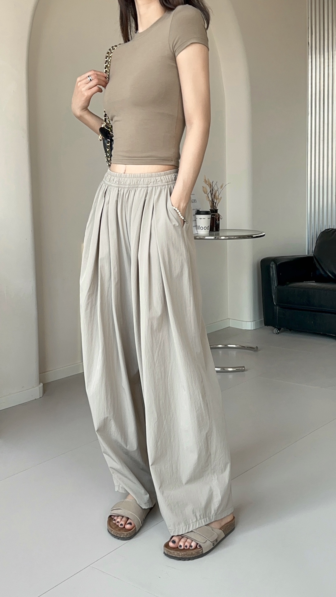 AFOOFA褶皱凉感山本裤/甩甩裤