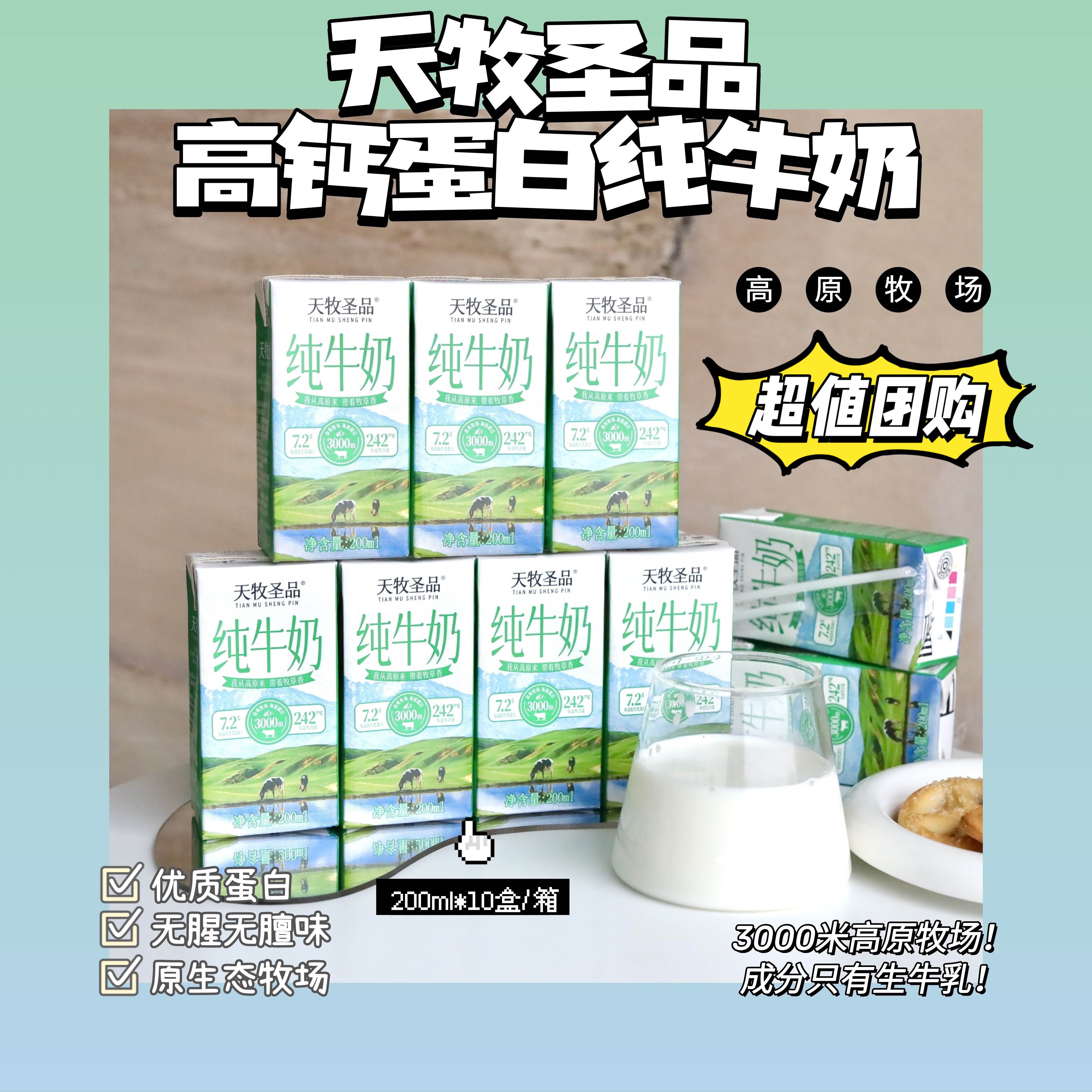 高钙高蛋白纯牛奶