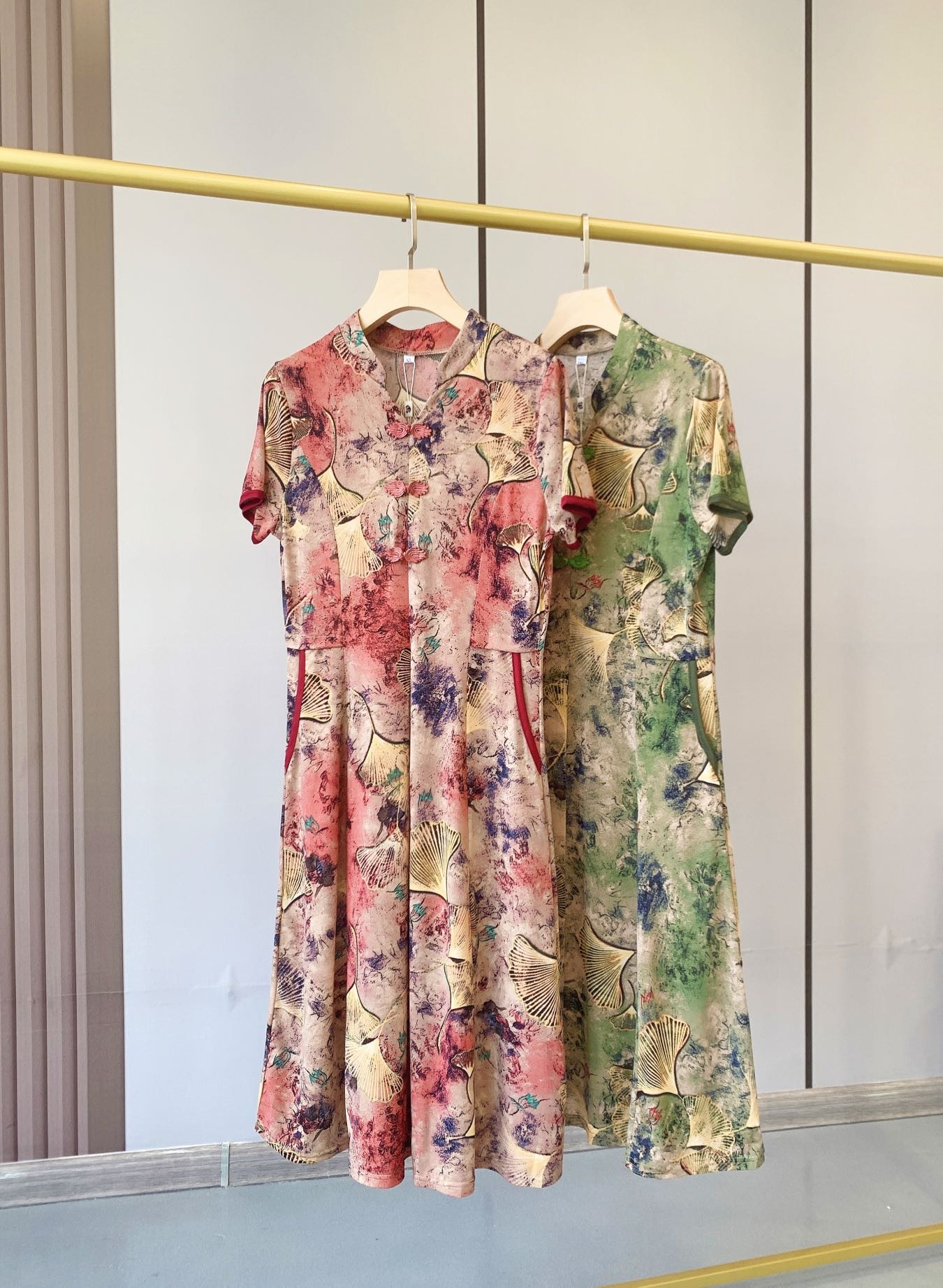 朴佳复古改良国风妈妈装旗袍连衣裙