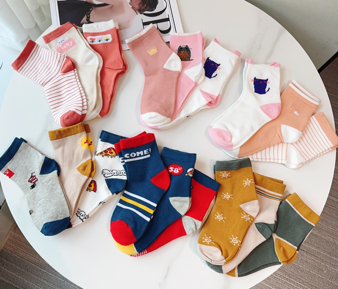 儿童秋冬中筒袜